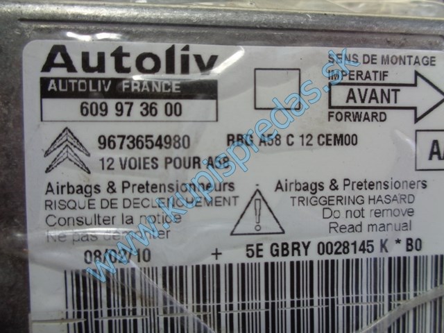 riadiaca jednotka airbagov na citroen c3 picasso, 9673654980
